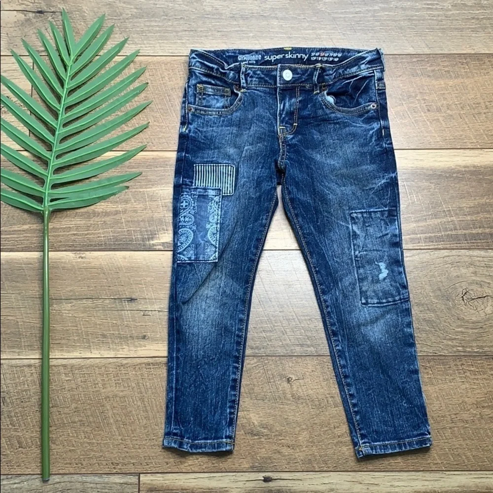 Gymboree Super Skinny Patch Jeans sz 5 Plus